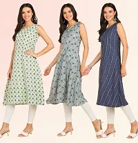 Stylish Anarkali American Crepe Stitched Kurti For Women, Pack Of 3-thumb2