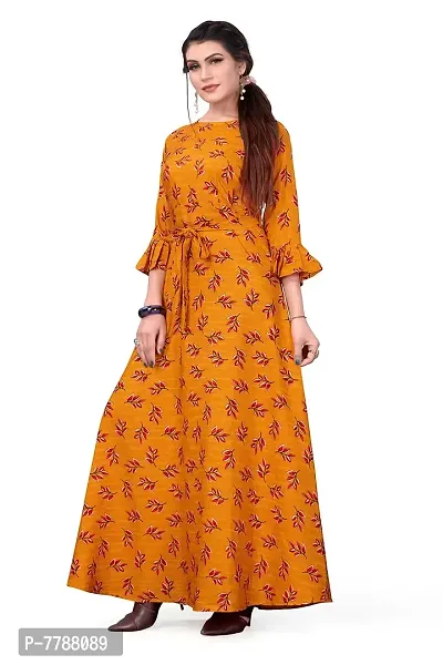 Hiva Trendz Women's Anarkali Maxi Gown(Gw_191_Orange Color)-thumb4