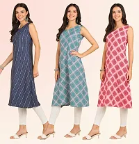 Stylish Anarkali American Crepe Stitched Kurti For Women, Pack Of 3-thumb2