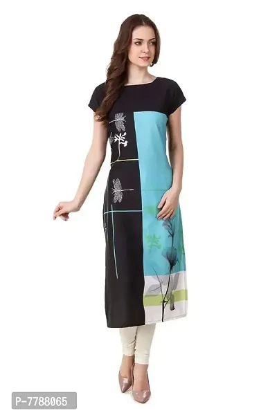 HIVA TRENDZ Women's Multicolor Straight Crepe Kurta