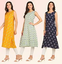 Stylish Anarkali American Crepe Stitched Kurti For Women, Pack Of 3-thumb2