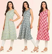 Stylish Anarkali American Crepe Stitched Kurti For Women, Pack Of 3-thumb2