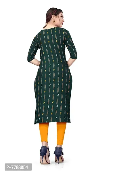 Hiva Trendz Women's Green Color Crepe Straight Cut Kurta_Kurti-192-thumb2