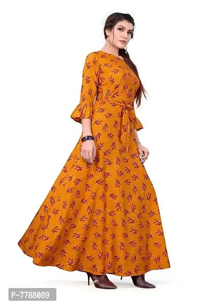 Hiva Trendz Women's Anarkali Maxi Gown(Gw_191_Orange Color)-thumb3