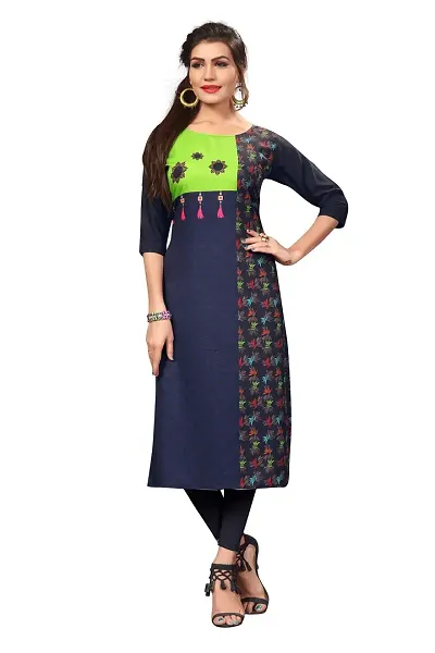 New Ethnic 4 You Women's Crepe Straight Kurta