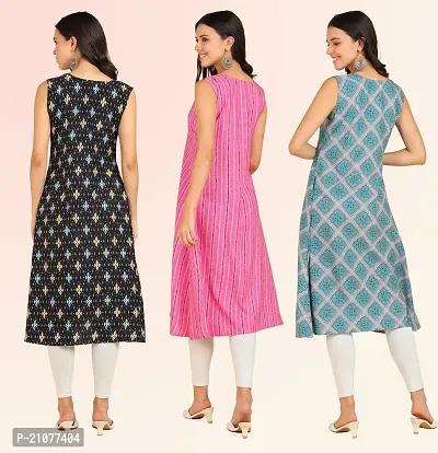 Stylish Anarkali American Crepe Stitched Kurti For Women, Pack Of 3-thumb2