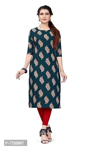 Hiva Trendz Women's Multi Color Crepe Straight Cut Kurta_Kurti-199