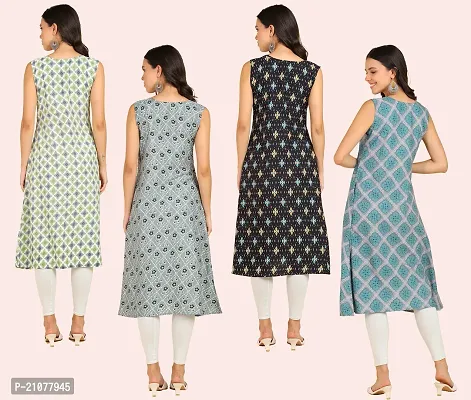 Stylish Anarkali Printed American Crepe Stitched Kurti For Women, Pack Of 4-thumb2