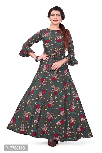 Hiva Trendz Women's Anarkali Maxi Gown(Gw_193_Grey Color)