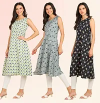 Stylish Anarkali American Crepe Stitched Kurti For Women, Pack Of 3-thumb2