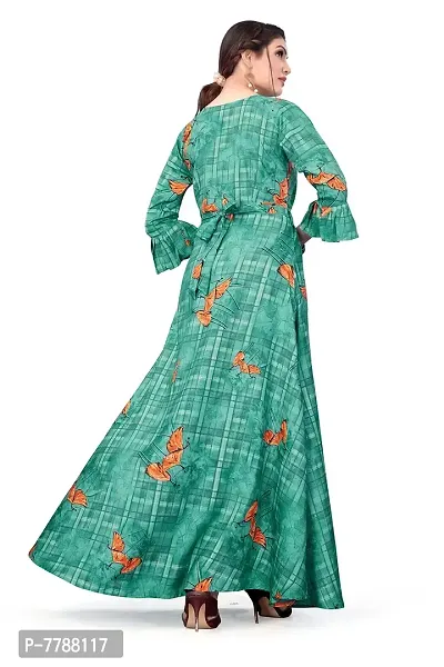 Hiva Trendz Women's Anarkali Maxi Gown(Gw_197_Turquoise Color)-thumb2