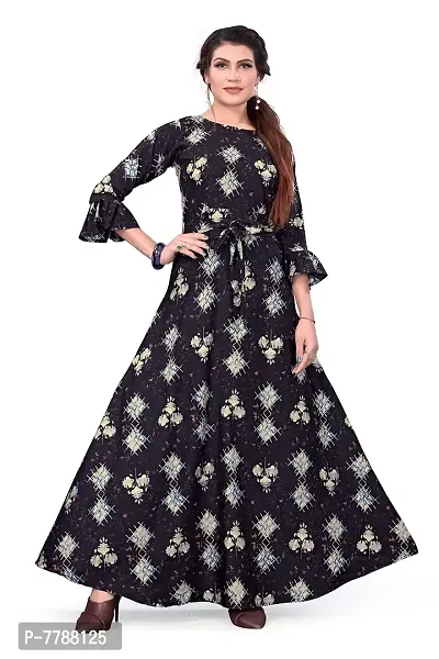 Hiva Trendz Women's Anarkali Maxi Gown(Gw_194_Coffee Brown Color)