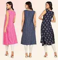 Stylish Anarkali American Crepe Stitched Kurti For Women, Pack Of 3-thumb1