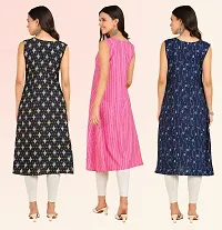 Stylish Anarkali American Crepe Stitched Kurti For Women, Pack Of 3-thumb1