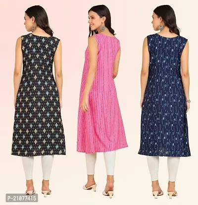 Stylish Anarkali American Crepe Stitched Kurti For Women, Pack Of 3-thumb2