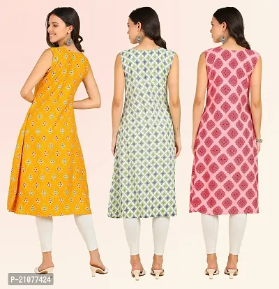 Stylish Anarkali American Crepe Stitched Kurti For Women, Pack Of 3-thumb2