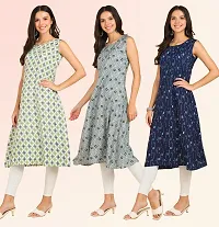 Stylish Anarkali American Crepe Stitched Kurti For Women, Pack Of 3-thumb2