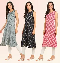 Stylish Anarkali American Crepe Stitched Kurti For Women, Pack Of 3-thumb2