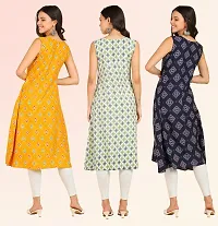 Stylish Anarkali American Crepe Stitched Kurti For Women, Pack Of 3-thumb1