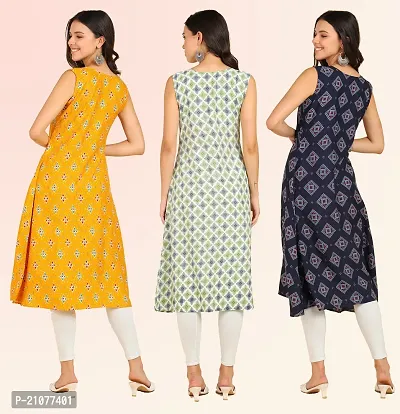 Stylish Anarkali American Crepe Stitched Kurti For Women, Pack Of 3-thumb2