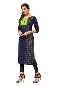 HIVA Trendz Women straight Crepe kurta_175(Blue Color)-thumb3