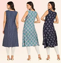 Stylish Anarkali American Crepe Stitched Kurti For Women, Pack Of 3-thumb1