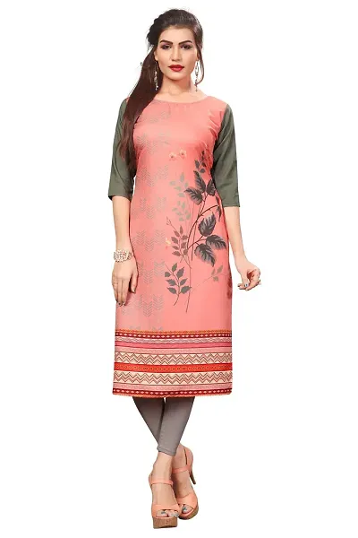 Stylish Crepe Straight Printed Kurta