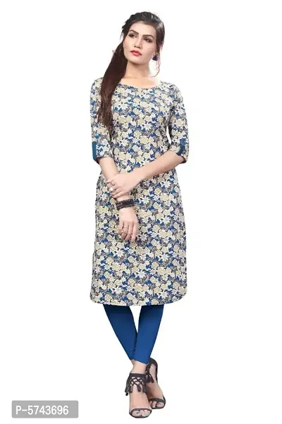 Women's Crepe Printed Straight Kurti-thumb0