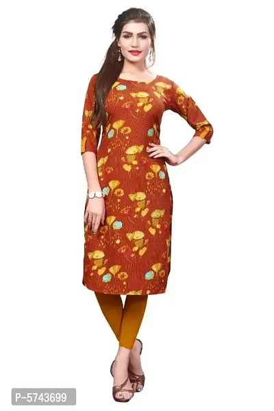 Women's Crepe Printed Straight Kurti