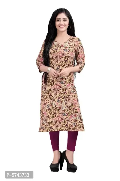 Women's Crepe Printed Straight Kurti-thumb0