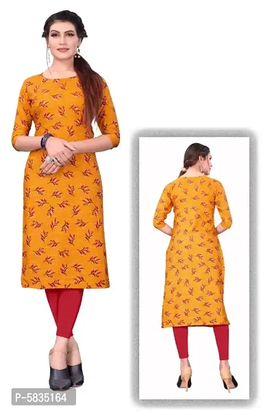 Women's Printed Full-Stitched Crepe Straight Kurti (Combo Pack Of 2)-thumb0