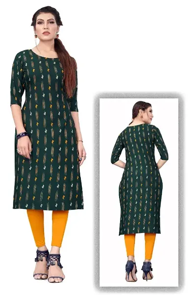 Women's Full-Stitched Crepe Straight Kurti