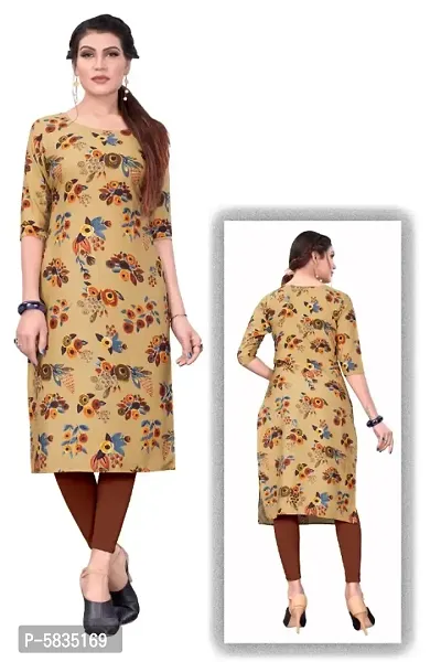 Women's Printed Full-Stitched Crepe Straight Kurti (Combo Pack Of 2)