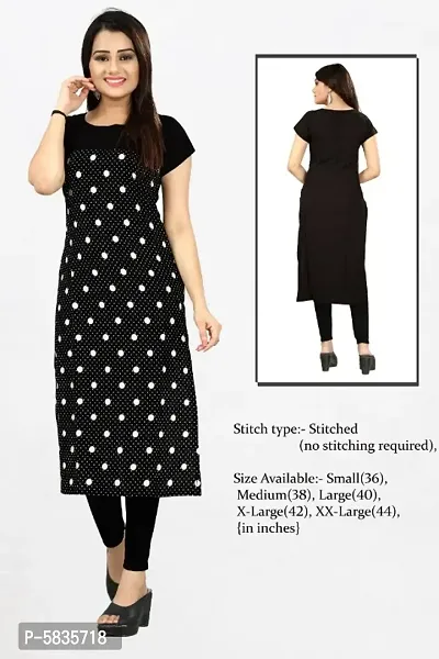 Women's Printed Full-Stitched Crepe Straight Kurti-thumb0