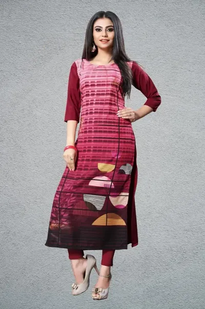 Women's Straight Cut Crepe Kurta