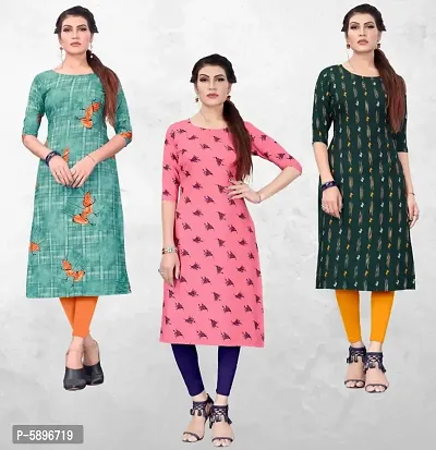 Multicoloured Crepe Digital Printed Kurtas For Women