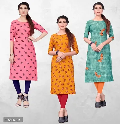 Multicoloured Crepe Digital Printed Kurtas For Women