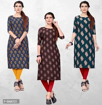 Multicoloured Crepe Digital Printed Kurtas For Women