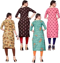 Womens Printed Crepe Straight Cut Kurti (Combo Pack Of 4)-thumb1