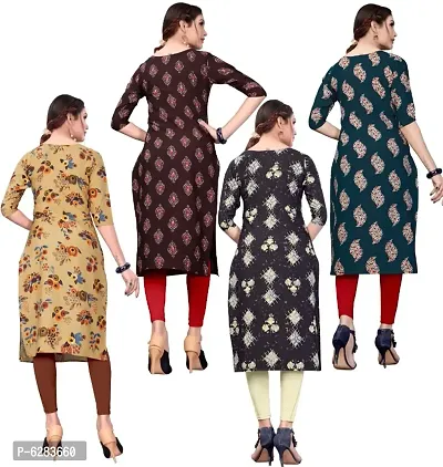 Multicoloured Crepe Digital Printed Kurtas For Women-thumb2