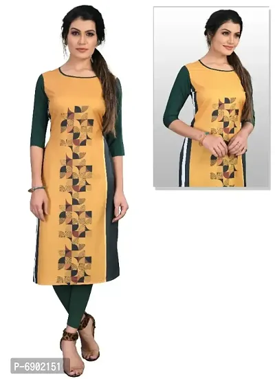 Multicoloured Crepe Digital Printed Kurtas For Women