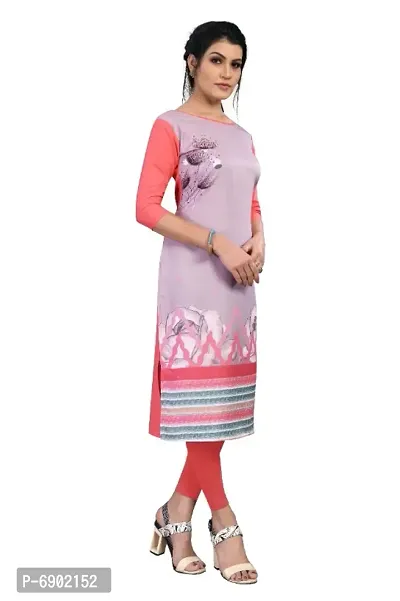 Womens Multicolor Crepe Straight Kurti-thumb3