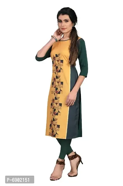 Multicoloured Crepe Digital Printed Kurtas For Women-thumb4