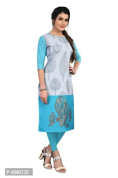 Multicoloured Crepe Digital Printed Kurtas For Women-thumb3