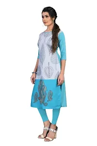 Multicoloured Crepe Digital Printed Kurtas For Women-thumb3