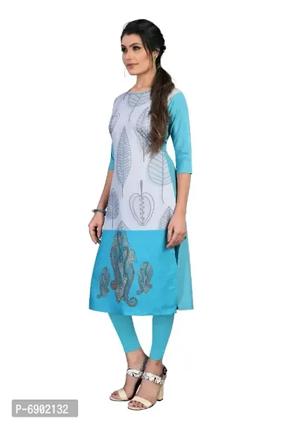 Multicoloured Crepe Digital Printed Kurtas For Women-thumb4