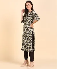 Kurti Pant Set for Women - Crepe Long Straight Printed Kurta with Pant-thumb2