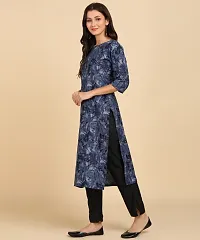 Kurti Pant Set for Women - Crepe Long Straight Printed Kurta with Pant-thumb2