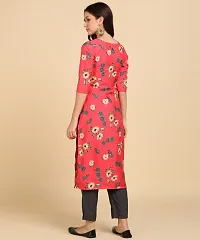 Kurti Pant Set for Women - Crepe Long Straight Printed Kurta with Pant-thumb1