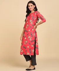 Kurti Pant Set for Women - Crepe Long Straight Printed Kurta with Pant-thumb2